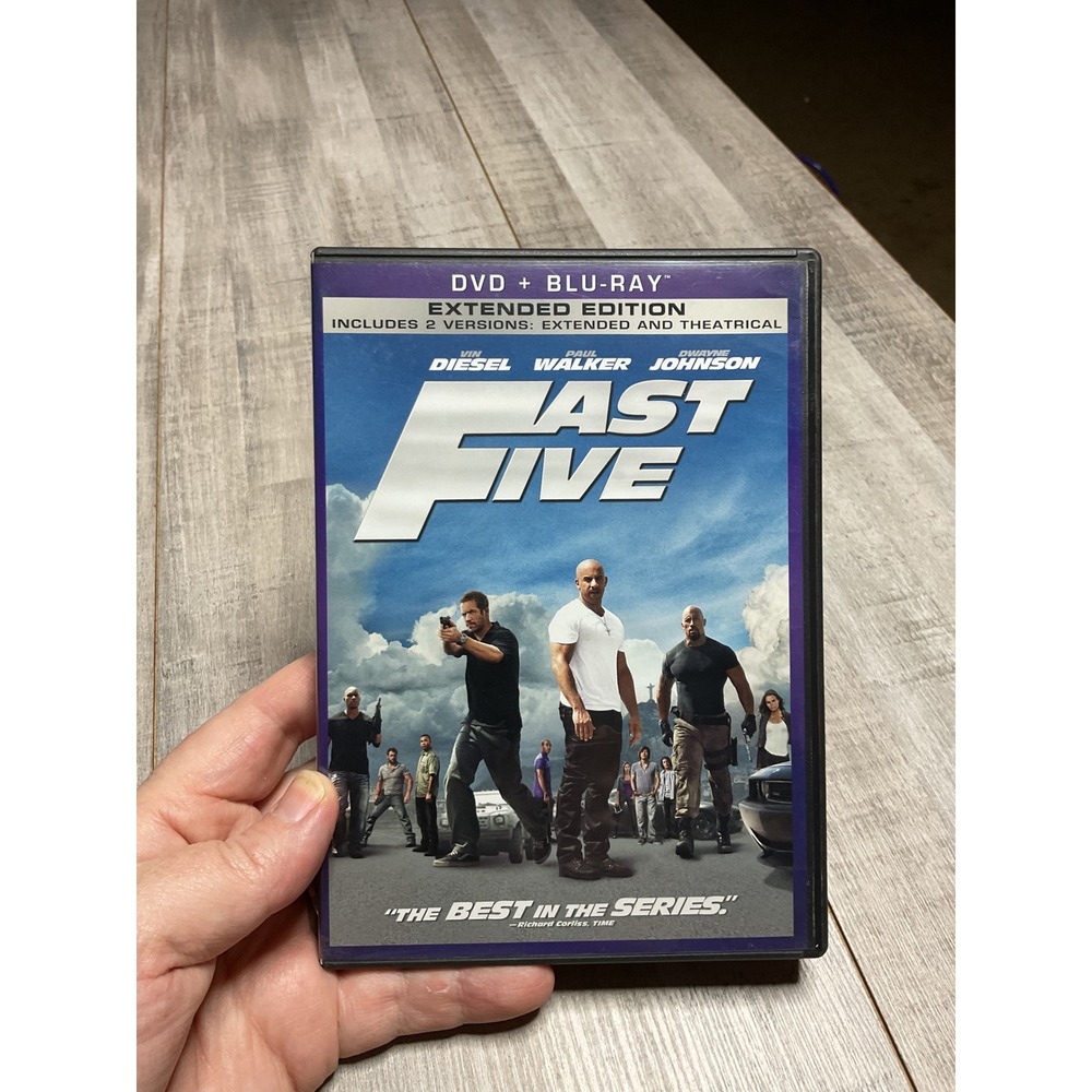 Fast Five Extended Edition Blu-ray DVD Combo Vin Diesel Paul Walker Action Movie